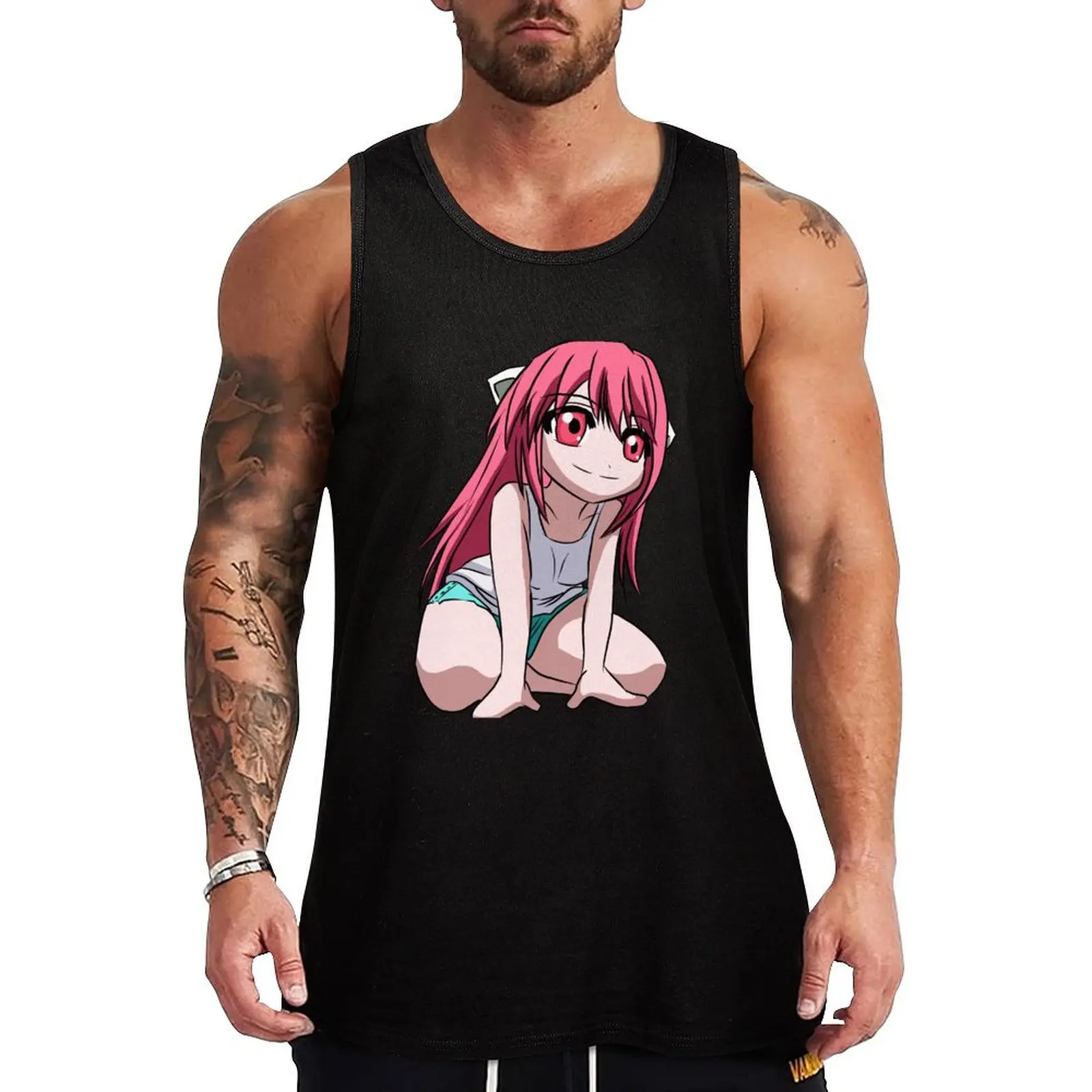 Elfen Lied - Nyu Tank Top mens gym clothes T-shirt Men's gym singlet for men men clothes