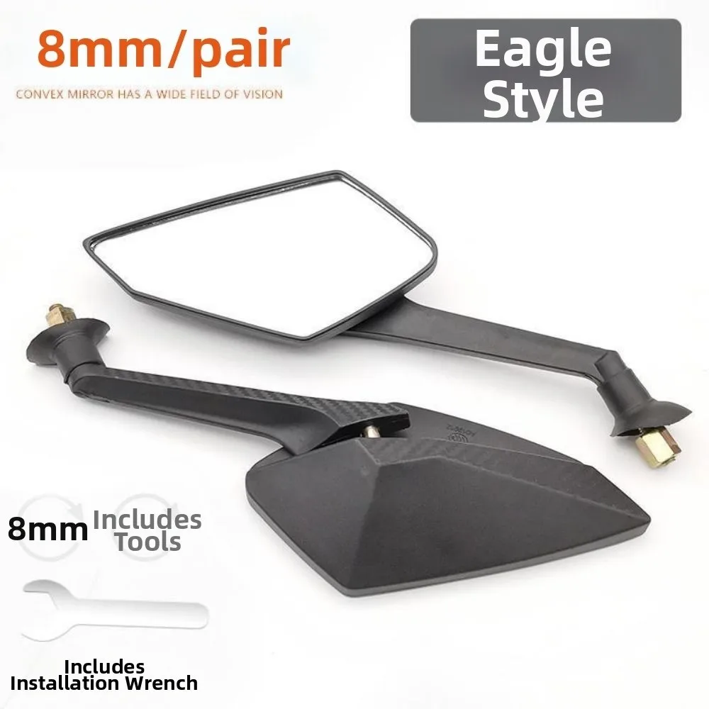 1Pair Universal Electric Scooter Rearview Mirror Black 8mm/10mm Rigth Thread Multistyles Rear View Mirrors Moped Scooter Parts