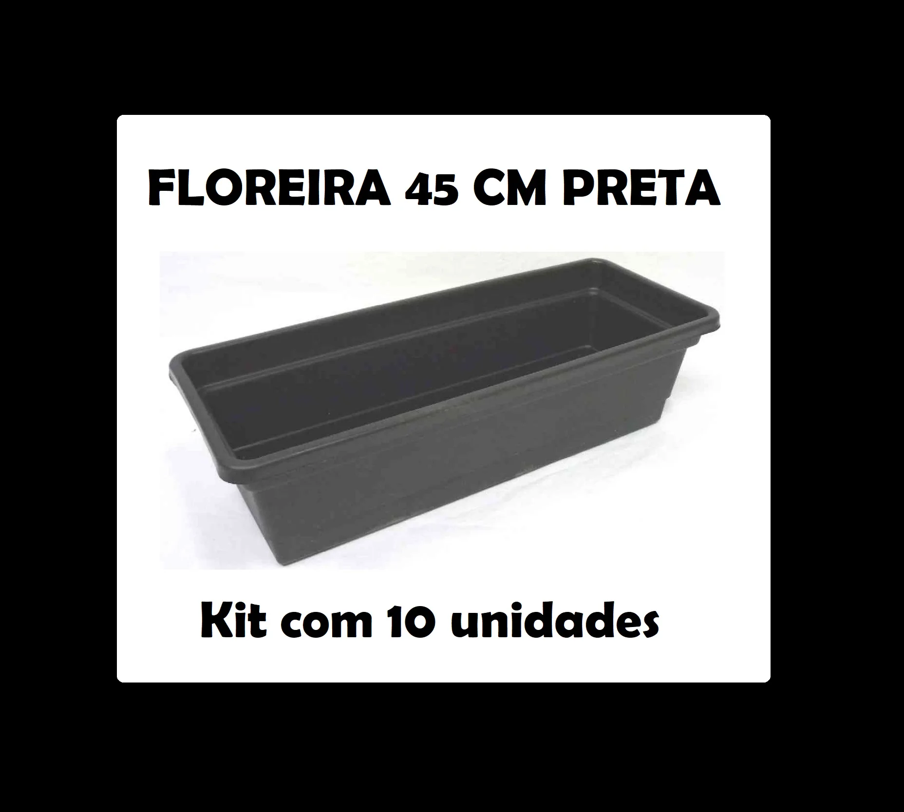 Kit with 10 PCs-45 cm Black Flower Flower Pot For Flowers Seasonings