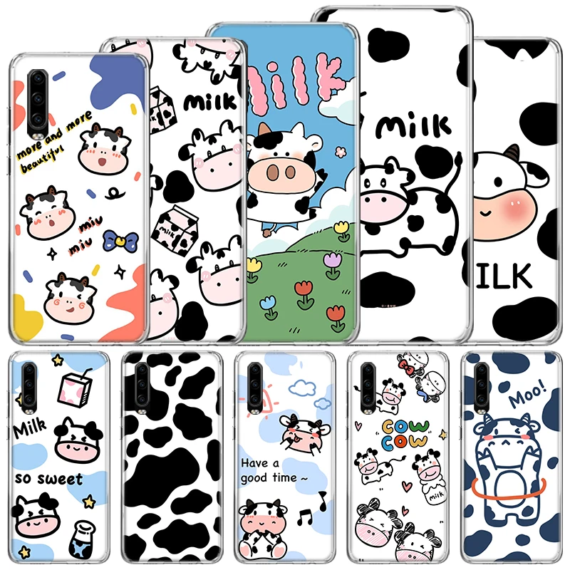 Dairy Cattle Cow Speckle Cute Soft Case For Huawei P30 Lite P40 P20 P10 P50 Pro Phone Cover Mate 20 30 40 10 P30Lite Shell Funda