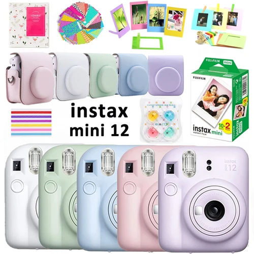 Imagen 1 del producto Fujifilm-cámara Instax Mini12 Original, 20 hojas, película Instax Mini, álbum, funda, kit 10 en 1, regalos para el día de Año Nuevo para niña