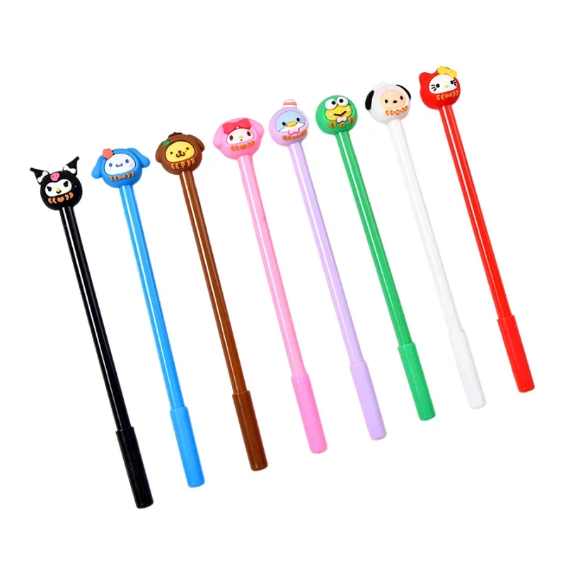 Sanrio 48pcs Kawaii Gel Pen Cartoon Kuromi Hello Kitty Cinnamoroll 0.5 Black Pen Office Signature Pen Cute Children\'s Gift Pen