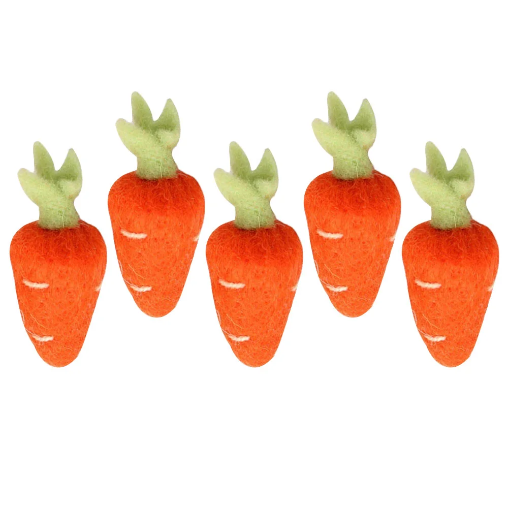 5 Pcs Boutonniere Pins Felted Radish DIY Wool Carrot Headgear Decors Lovely Hairpin Accessories Bride