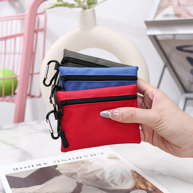 Fashion Canvas Mini Wallet Macaron Color Ultra Light Card Coin Purse Bag Charm