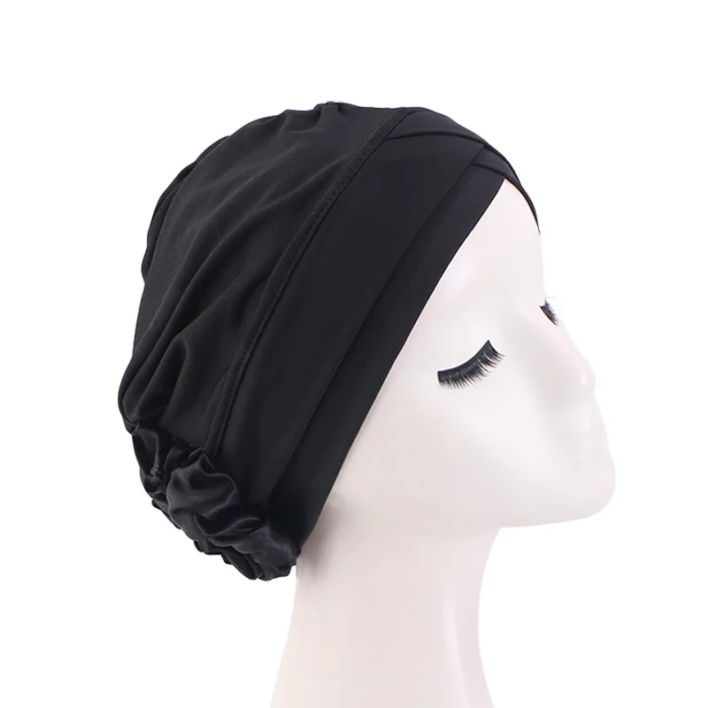 New Women Forehead Crossing Cap Vintage Flower Head Wraps Turban Wedding Party Headpiece Muslim Hijabs Headscarf Hat Indian Hat