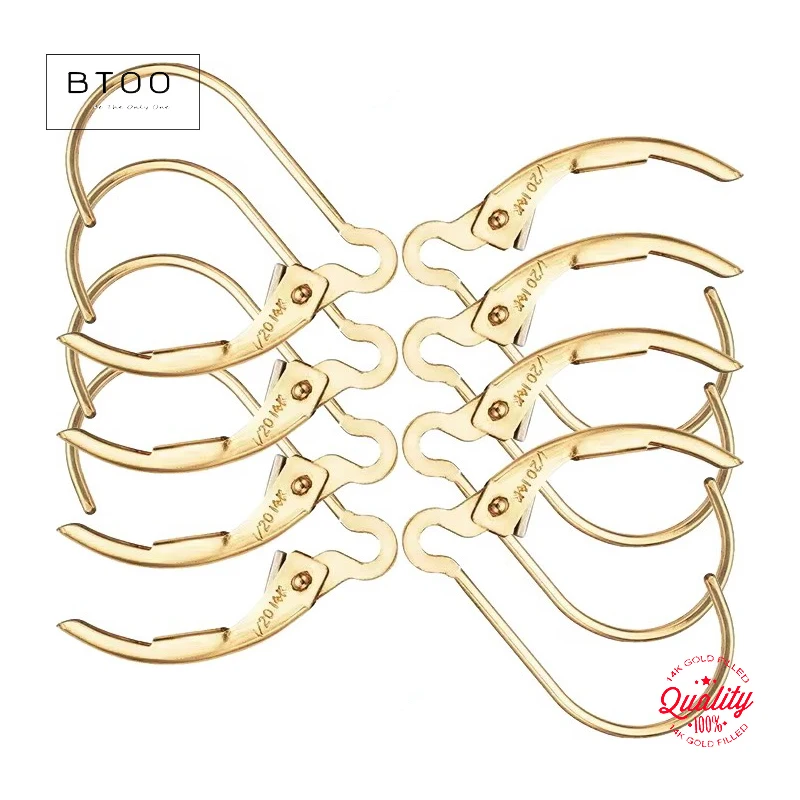 

14K Gold Filled Leverback Ear Wire Plain Interchangeable Gold Ear Clasp for DIY Earrings Jewelry Making Accessories