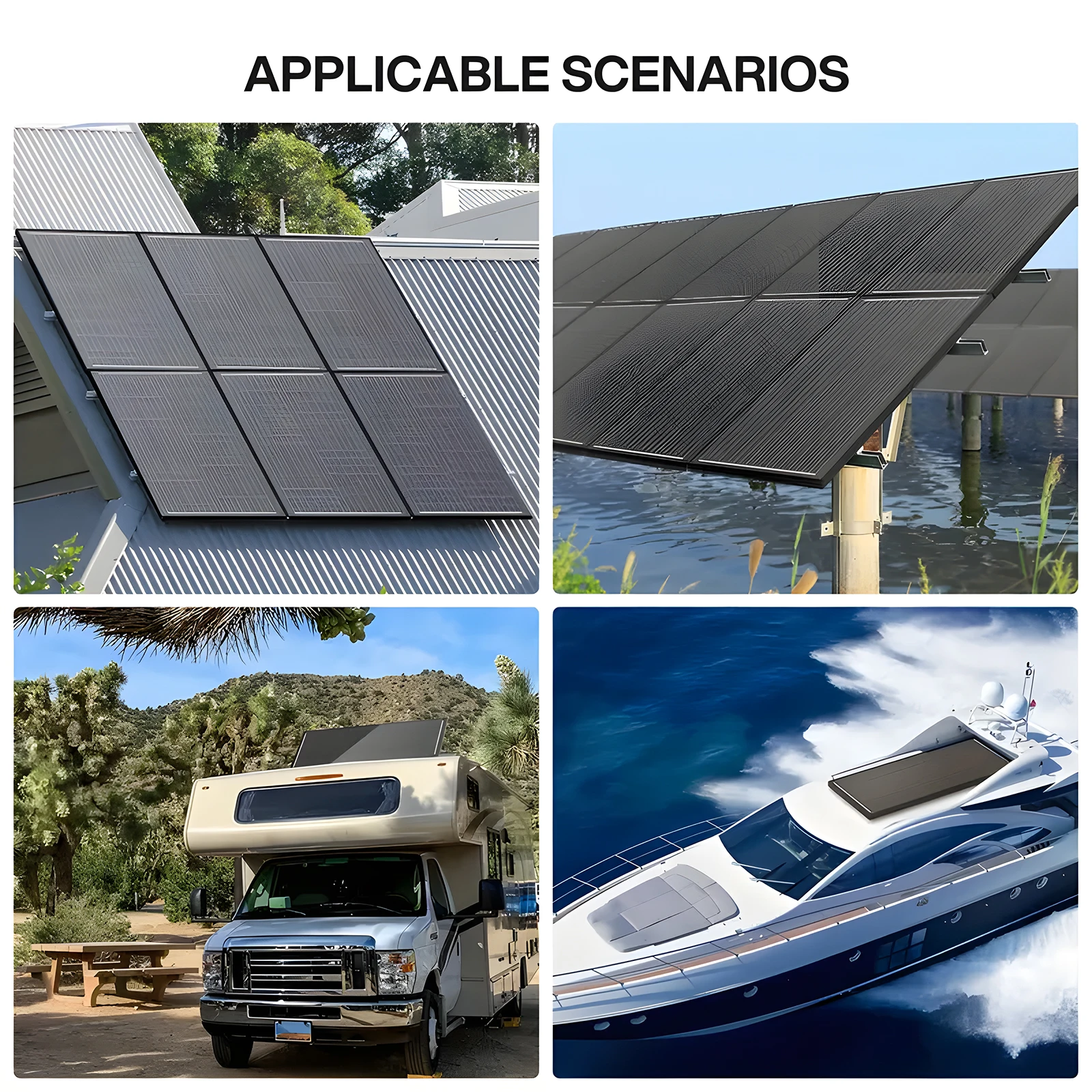 Panneau solaire Rvpozwer 400W/200W/100W de type N 18BB, module solaire mono haute efficacité 25%, portable, étanche, idéal pour camping-car, bateau, caravane, camping, alimentation hors réseau