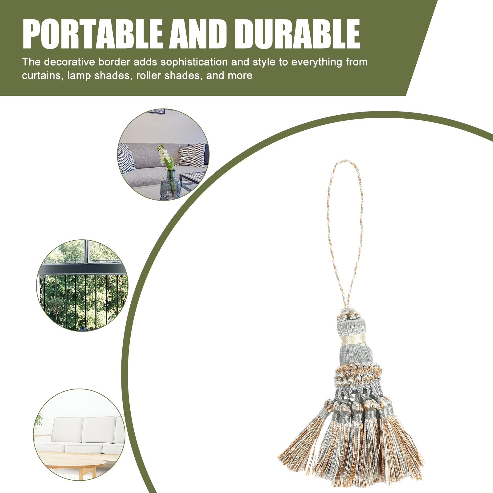 

2pcs Decorative Curtain Pendant Wear-Resistant Trim Diy Sewing Knitting Tassel Border Household Creative Pendant Blanket