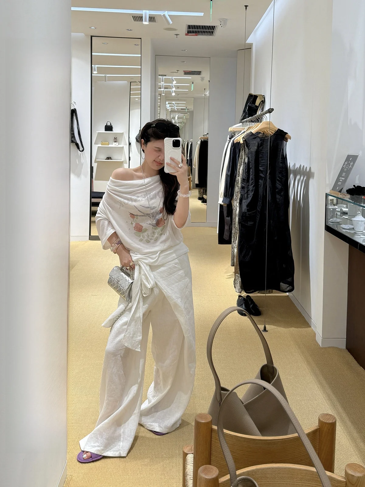 

Брюки IUIU Home Lazy God, 100% лен, повседневные, с узлом, длинные, в пол, универсальные, с эффектом высокого класса, широкие, женские