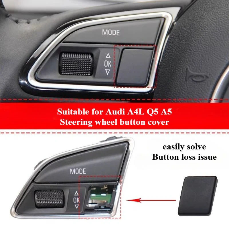 

For Audi A4L Q5 Steering Wheel Button Fake Cover Multifunctional Decorative Cover Small Square Cover Button Small Piece