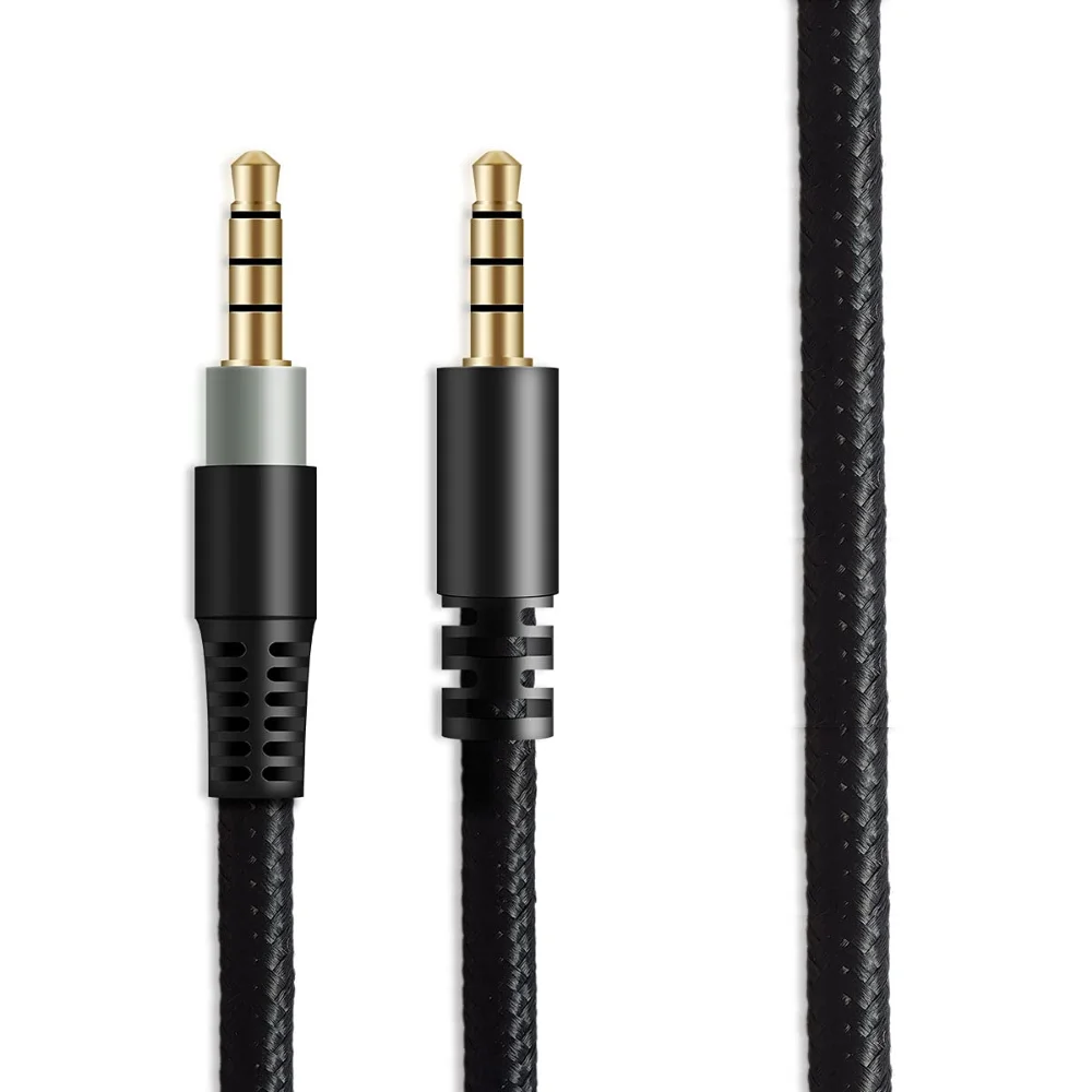 Nylon Braided OFC Replacement Aux 3.5mm Cable Extension Cord For Razer Kraken V3 Pro HyperSense Wireless Gaming Headsets