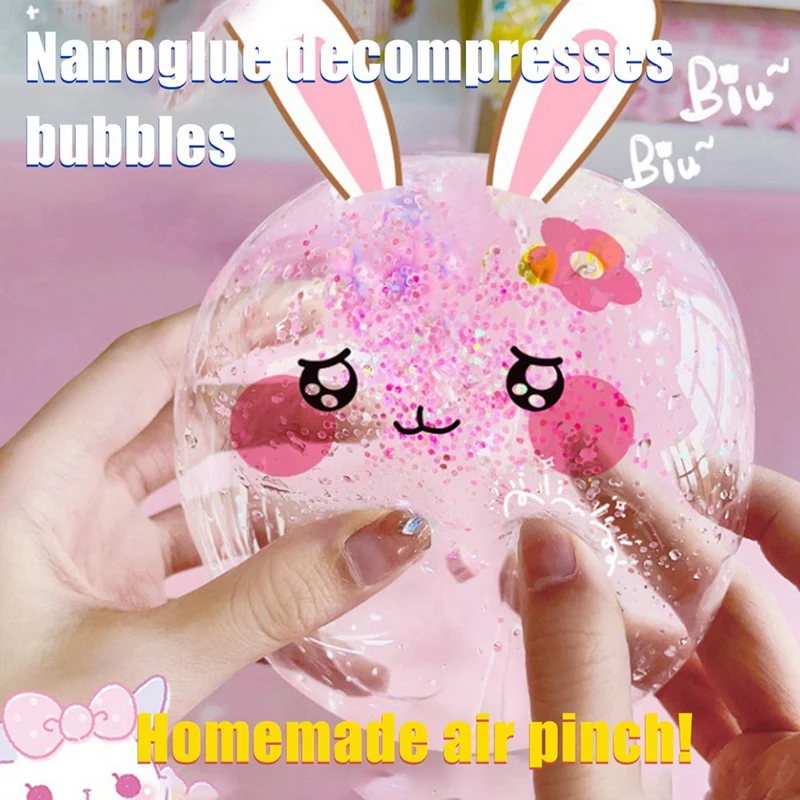 Selotip Nano lem pengadon DIY gelembung meniup warna, pita Nano dua sisi bola lengket dekompresi