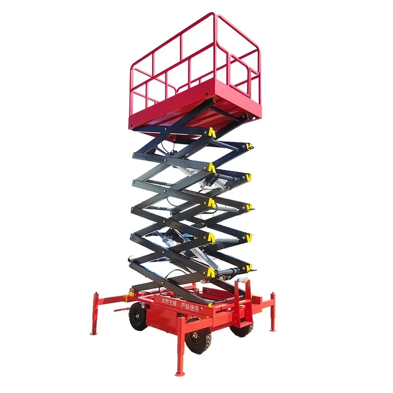 12m Hydraulic Scissor Lift Platform Electric Table 10M 18M Self-Propelled Mobile Man Lift Battery Power Elevated for Aerial Work