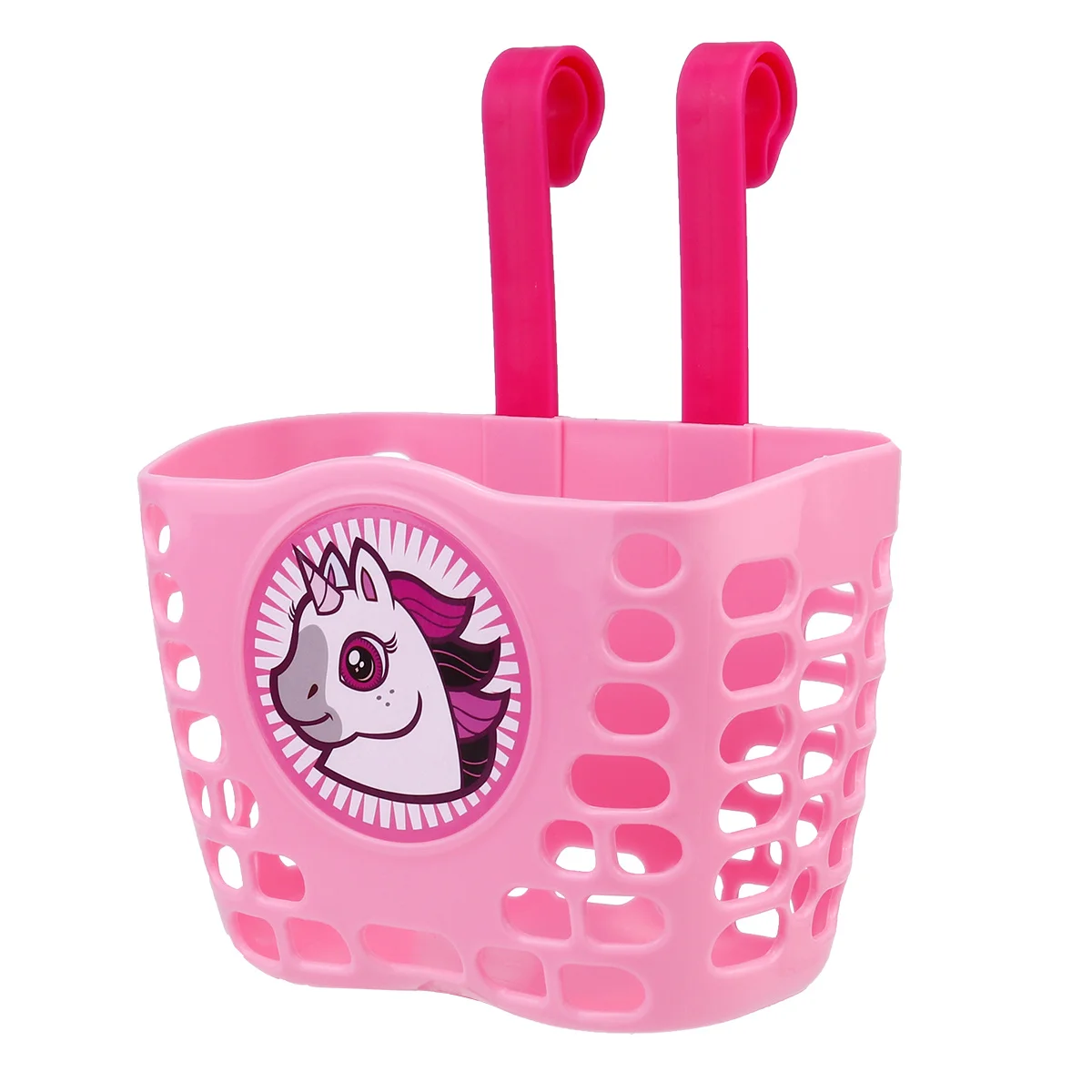 

Kids Bike Basket Front Mounted Detachable Plastic Storage Basket Wear Resistant Weave Design Easy Install Bicycle Hanging