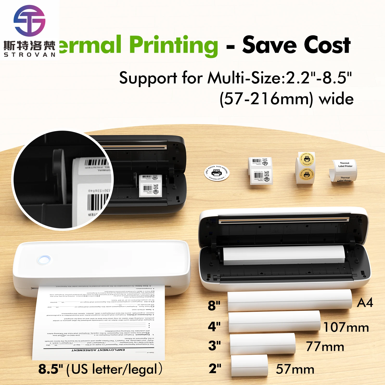 

Portable A80 Thermal Wireless Printer for Label Stickers - Ideal for Home, Office, and Travel