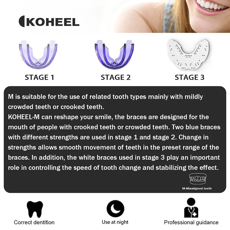 KOHEEL M Dental Dentistry Teeth Straightener for Crooked  with Adjustable Straighten Aligner Moldable Braces As Retainer Adults