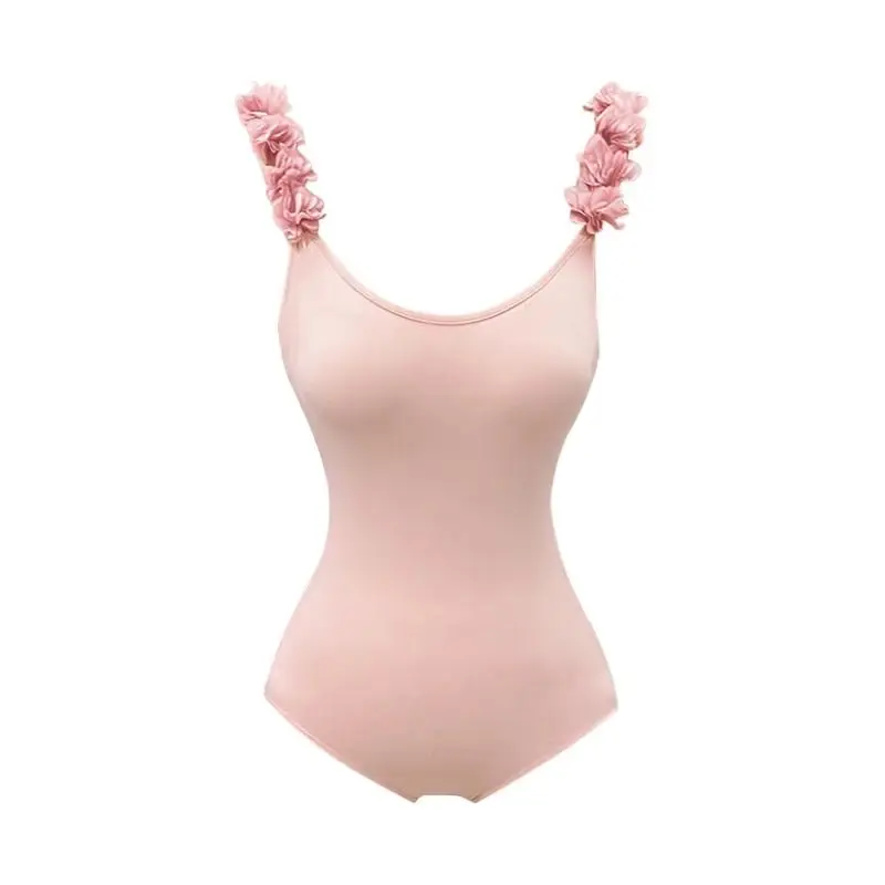 Three-dimensional Flower Suspender Swimsuit Women Slim Body Sweet Spicy One-piece Swimsuit Pure Desire to Soak in Hot Spring