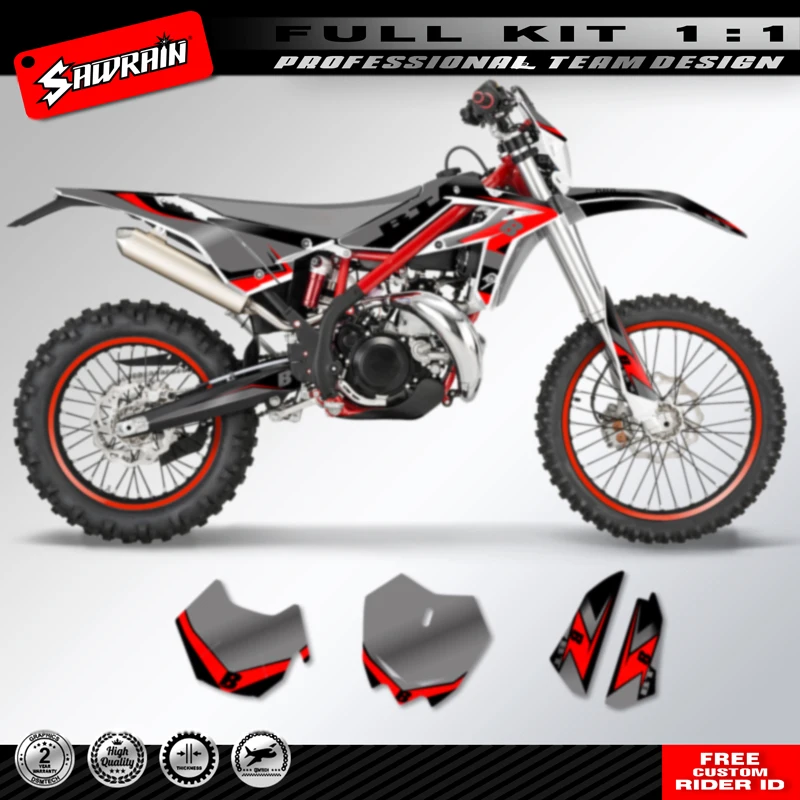 

Sawrain Motorcycle Protection Sticker Background Custom Team Graphics Decals Kit For Beta Xtrainer 2020 2021 2022 Gray Red