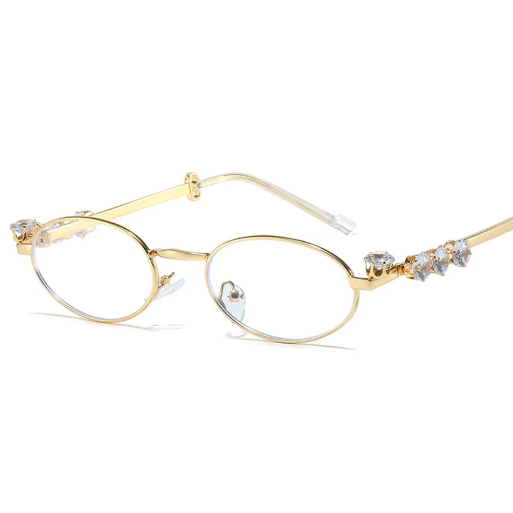 

Convenient Bling Rhinestone Sunglasses INS Y2k Oval Women Sunglasses Trendy Fashion Anti-Blue Light Spectacles Outdoor