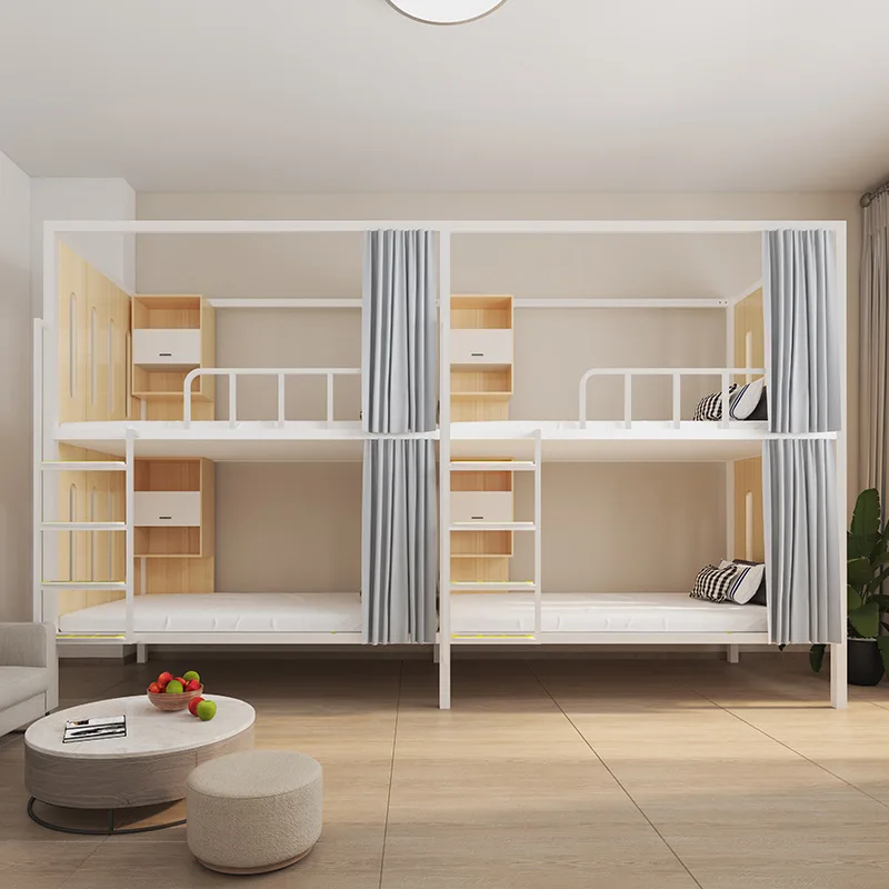 

One-Piece Double-Layer Space Capsule Dormitory Bunk Bed Apartment Furniture Bunk Iron Frame Bed