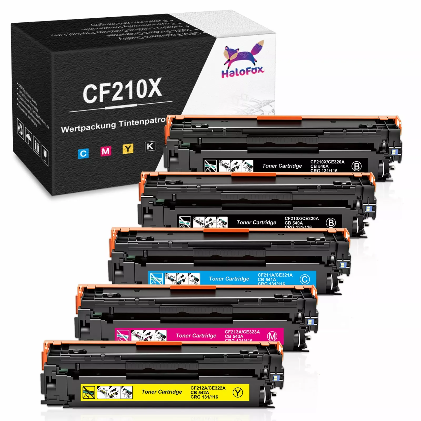 

5 Pack CF210X 131X Toner Cartridge Black Color Set For HP Laserjet M251 M276n nw