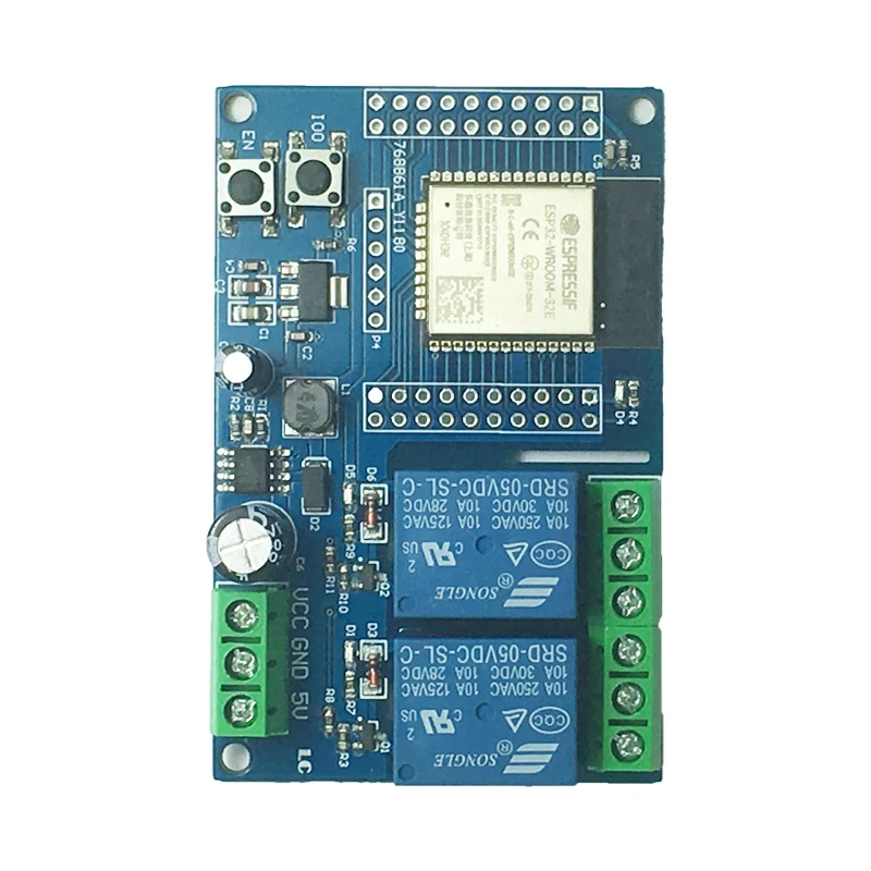 DC5-60V Voeding Dual Channel WiFi Bluetooth-relaismodule ESP32-WROOM Secundaire ontwikkelingskaart