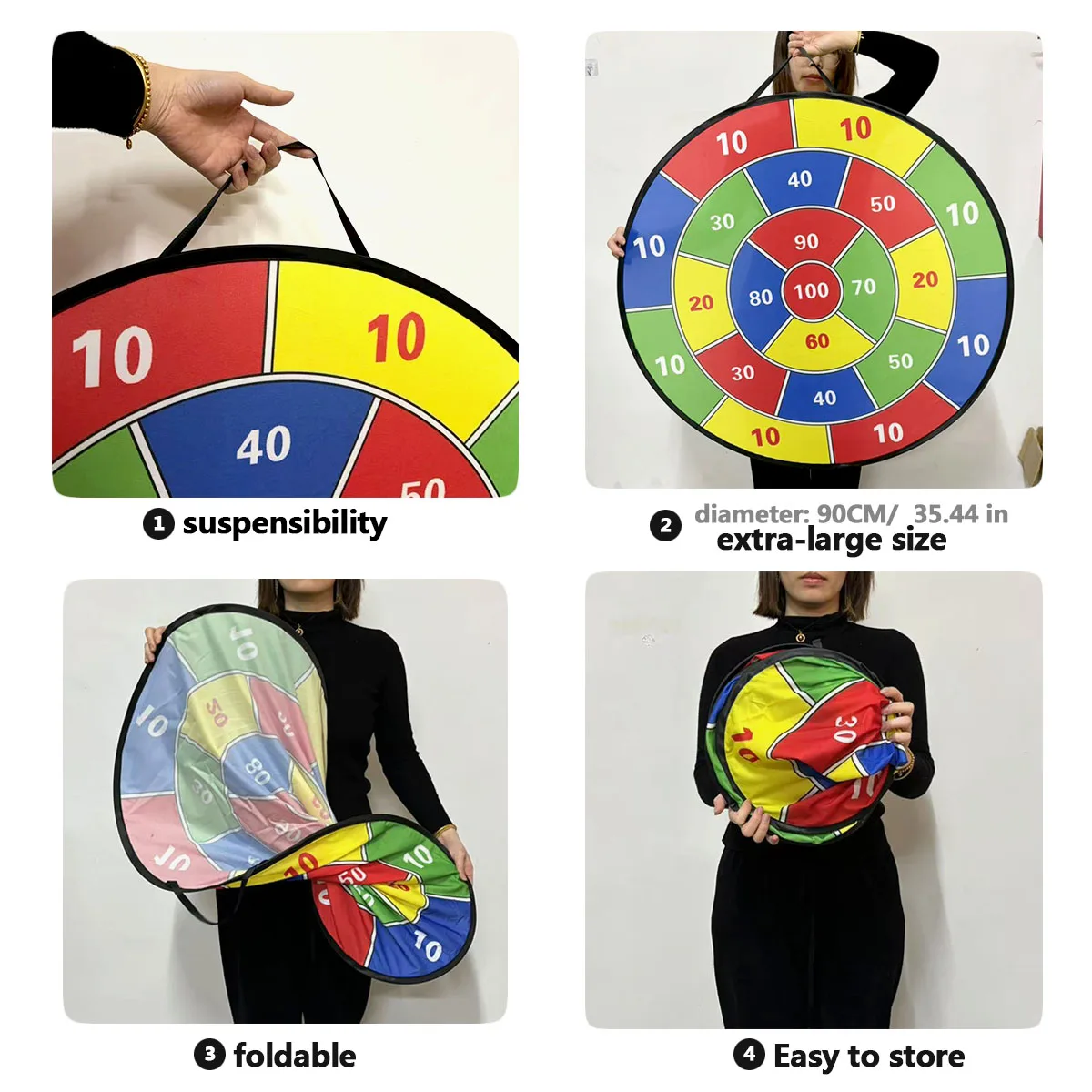 35.44-inch sticky ball dartboard, 24 balls, suitable for friend gatherings, school or family game interaction competitions,