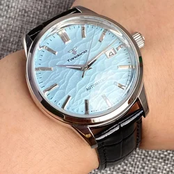 NH35 GS Automatic Watch Men 200m Waterproof Wristwatch Double Domed Sapphire Crystal Tandorio Dive Clock Date Leather Band