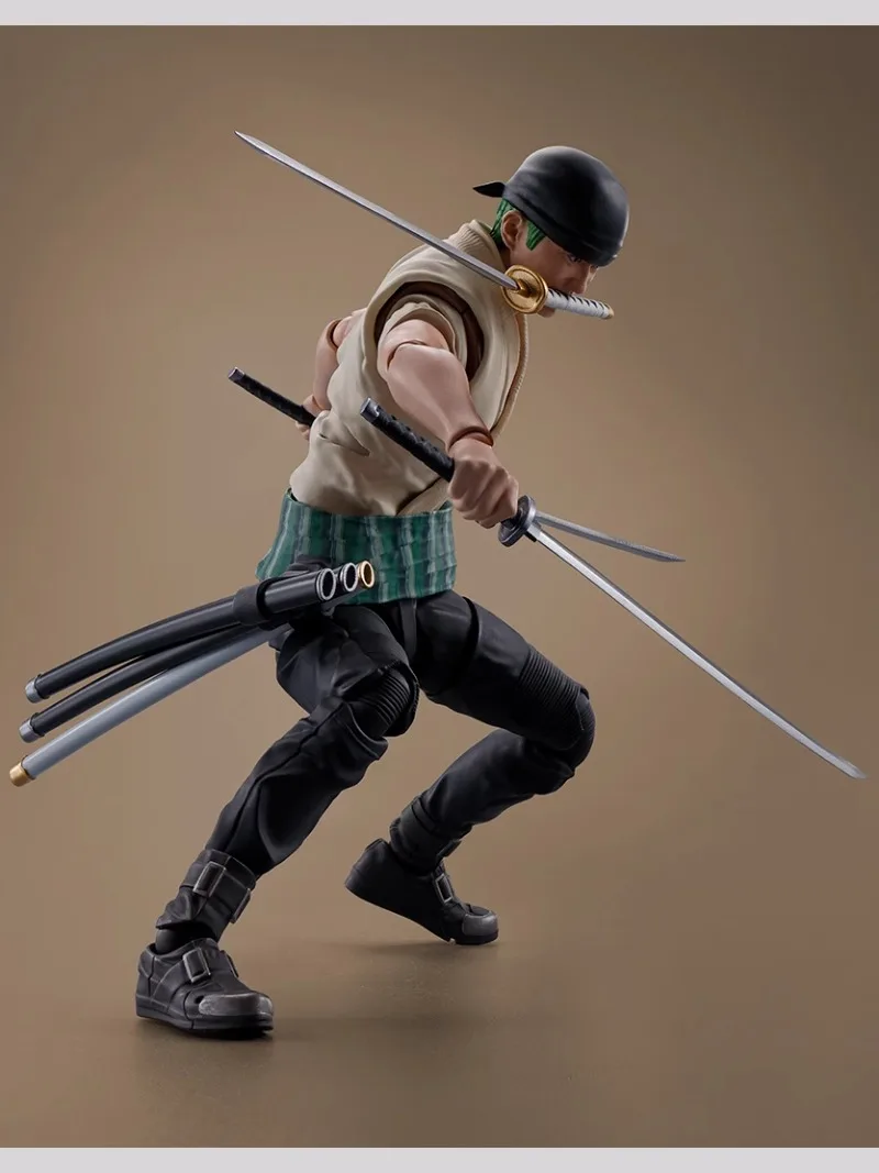 BANDAI Original S.H. Figuards ONE PIECE Roronoa Zoro & rufy NETFLIX Anime Action Figure giunti attivi modello giocattoli da collezione