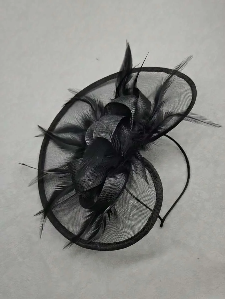 1Pc Fascinators Hats For Women Fancy Tea Party Hats 2024 Elegant 1950s Kentucky Derby Hats Hair Clip For Bride Wedding Party