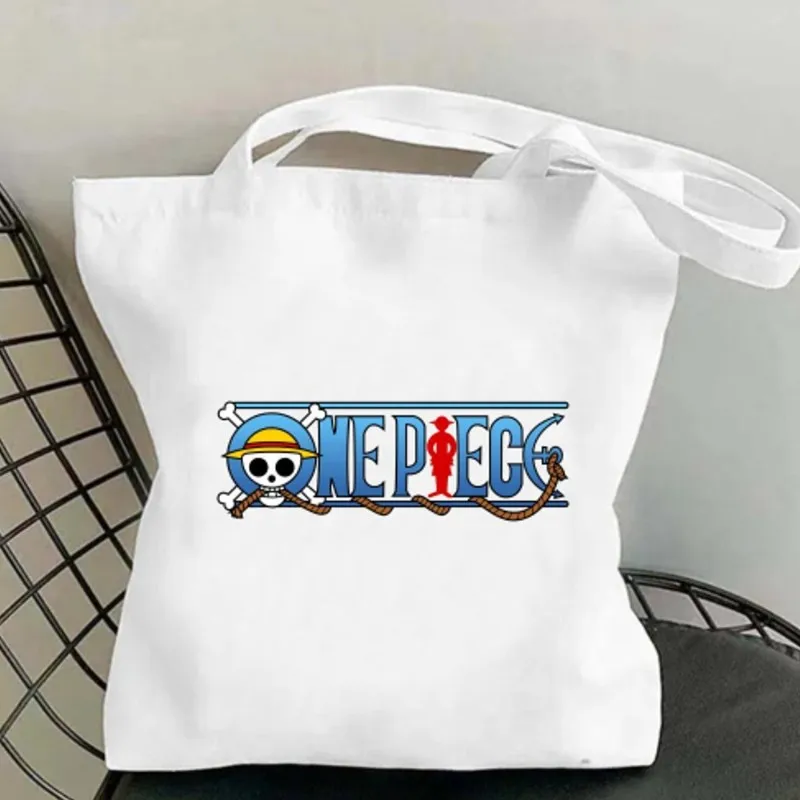 Bilibili One-L-Luffy-gear-5-P-Piece Women Shoulder Bags Casual Handbag Tote Bag Large Capacity Cotton Shopping Bag