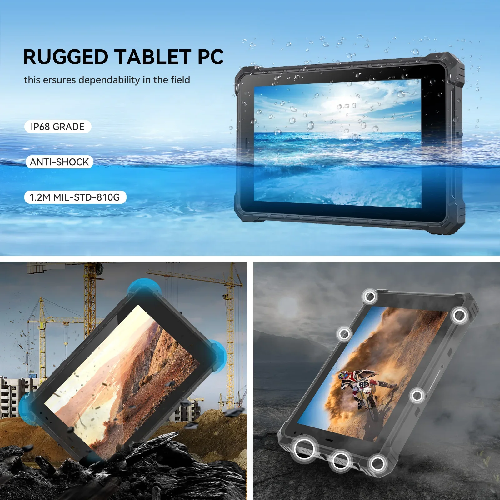 IN STOCK CENAVA W80N 8 Inch 16+256G 5Mp+8Mp 1920*1200 Glonass Fingerprint Nfc N5100 Quad Core Rugged Tablet Win11 Pc