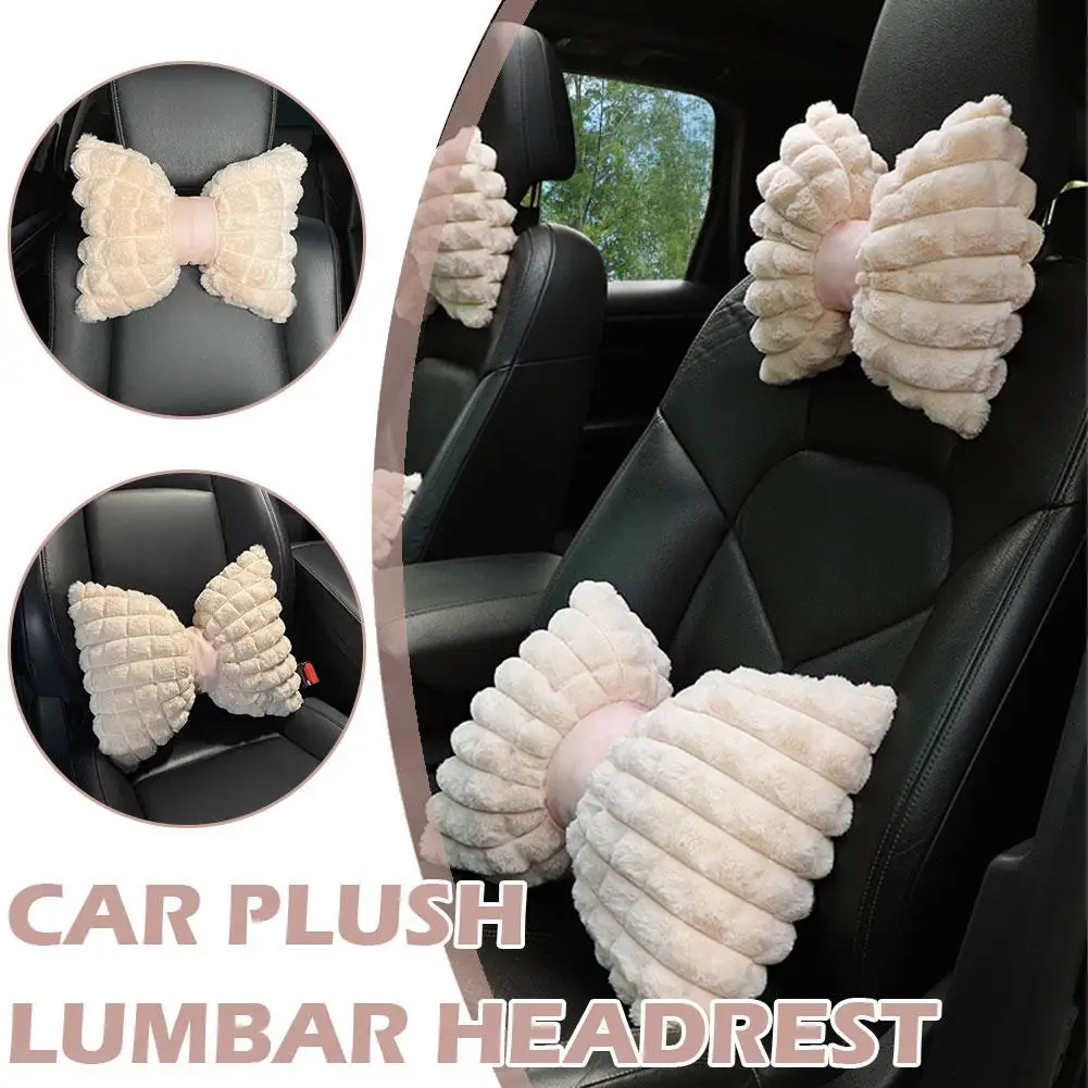 

Car Headrest Winter Rabbit Fur Car Comfortable Warm Pillow Girls Neck Lumbar Pillow Cushion Support Head Car Creative Suppl M2E5