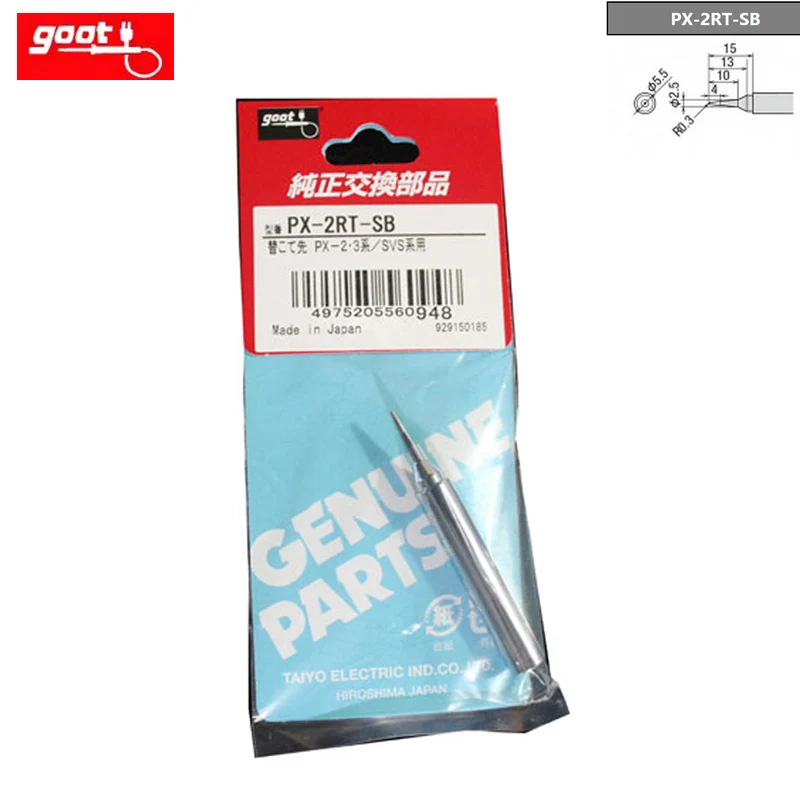 Original Japan GOOT PX-2RT Welding Tips For PX-201 PX-232 PX-238 PX-242 PX-336 SVS-500 Soldering iron Replacement Solder Parts