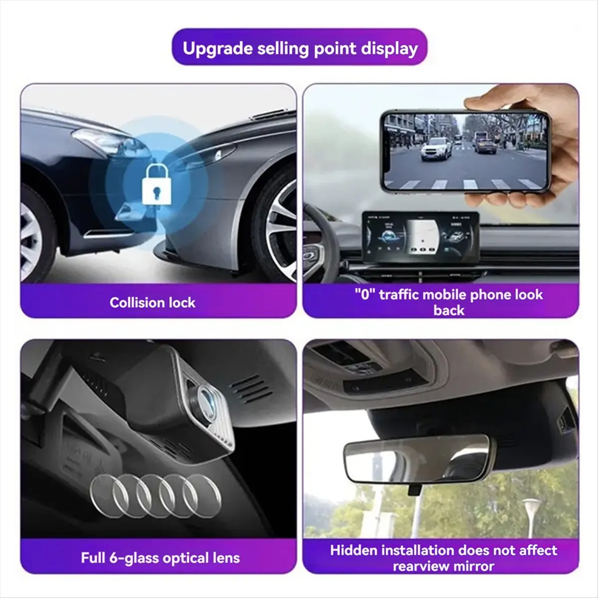 【dt56】1080p-車載ドライブレコーダー、wi-fi対応、24時間駐車監視機能付き。車両の安全性を向上。