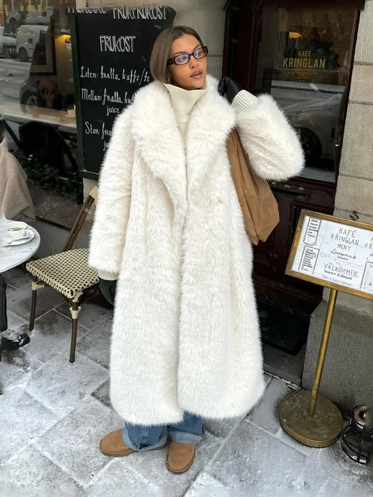 Tossy-abrigo holgado de plumas de piel para mujer, chaqueta de calle lisa con bolsillo a la moda para ir al trabajo, abrigo de retales de lujo para mujer 2025