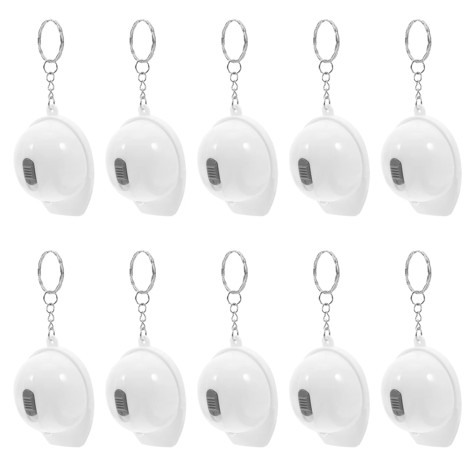 

10pcs Construction Flashlight Security Flashlight Keychain White LED Key Ring Small Light Party Gifts Squeeze Toy