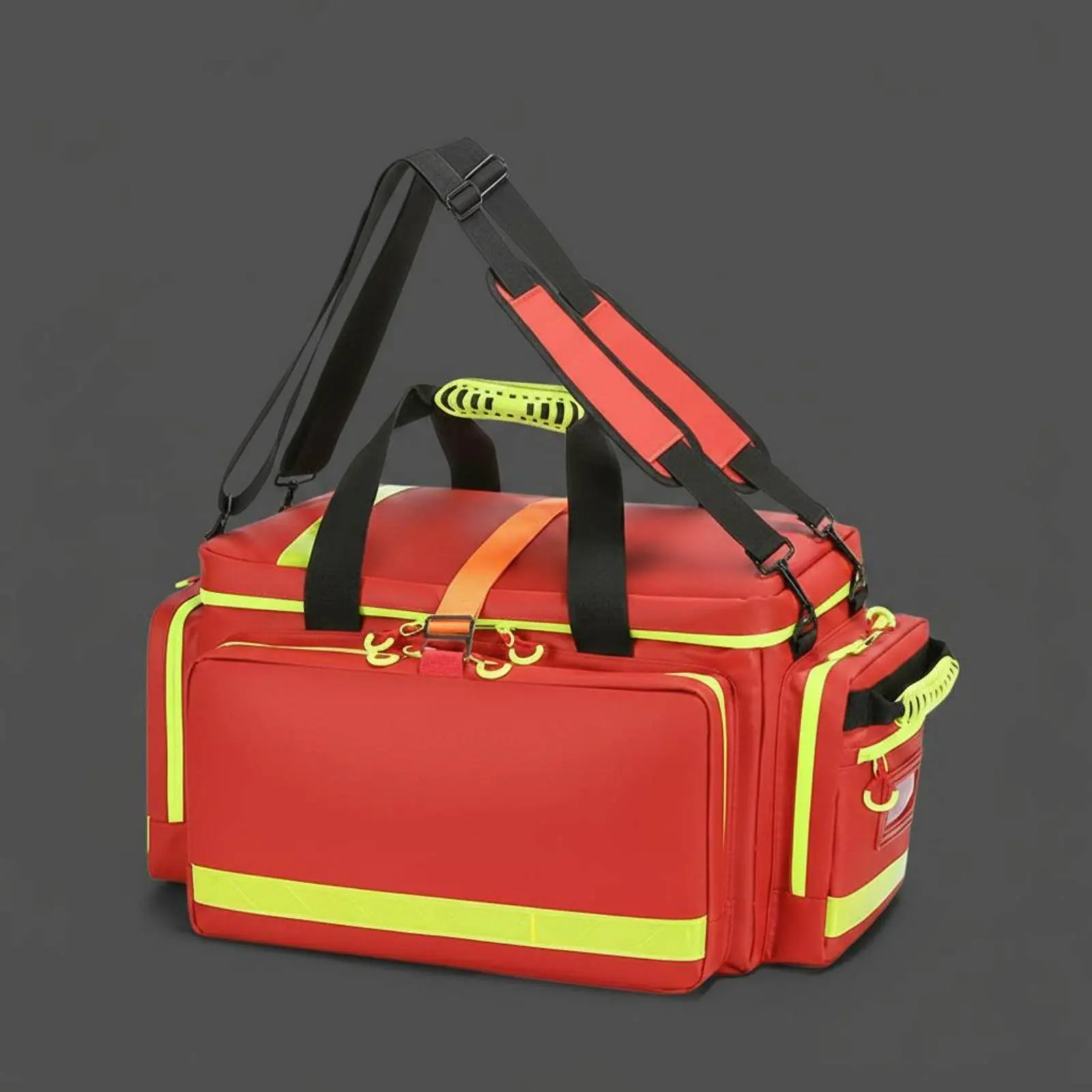 

Emergency Initial Aid Bag Waterproof Emergency Medical Bag Crossbody Strap Inner Dividers for Paramedics