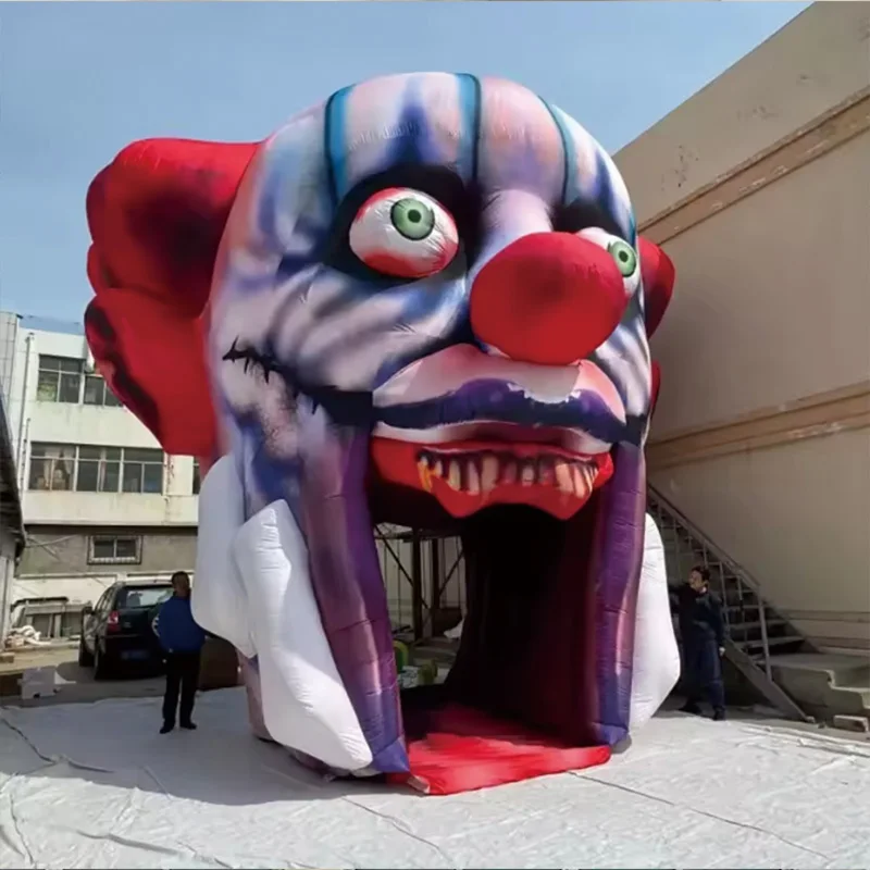 Aufblasbarer Clownbogen mit Gebläse, großflächige Event-Dekoration für den Außenbereich, Requisiten für Halloween