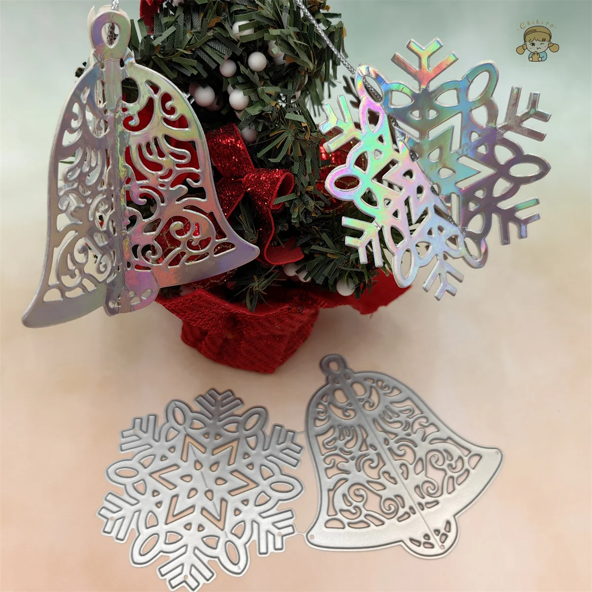 3D Christmas Snowflake Little Bell Metal Cutting Dies New for Scrapbooking DIY Album Embossing Folder Paper Card Maker Template