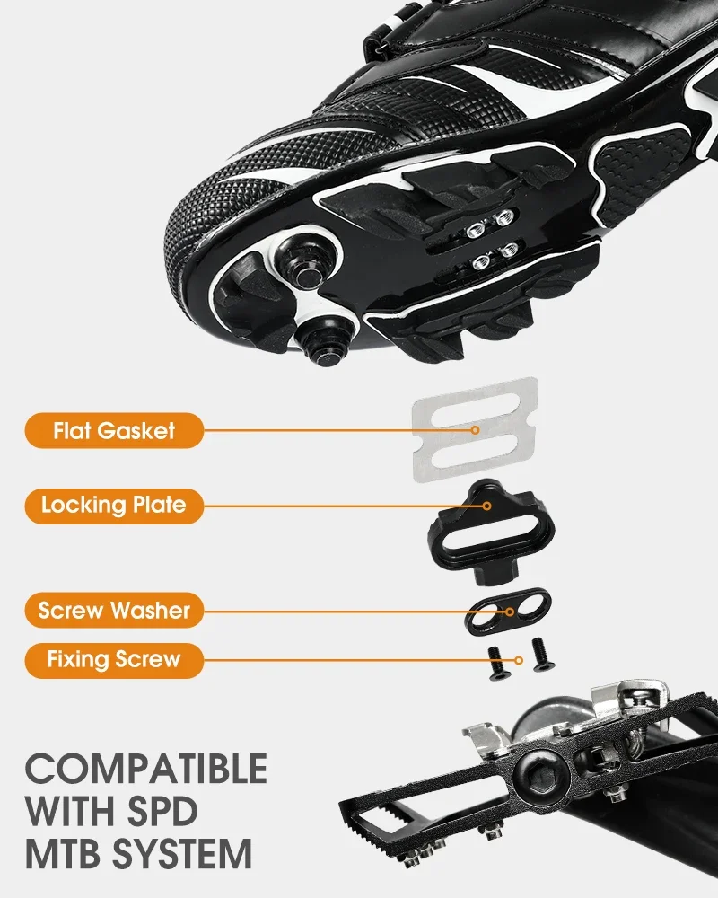 WEST BIKING Lock/Flat Double-sided Pedals 2 In 1DU Bearings MTB Pedals Anti-slip Dual-use Bicycle Pedals Cycling Accessories
