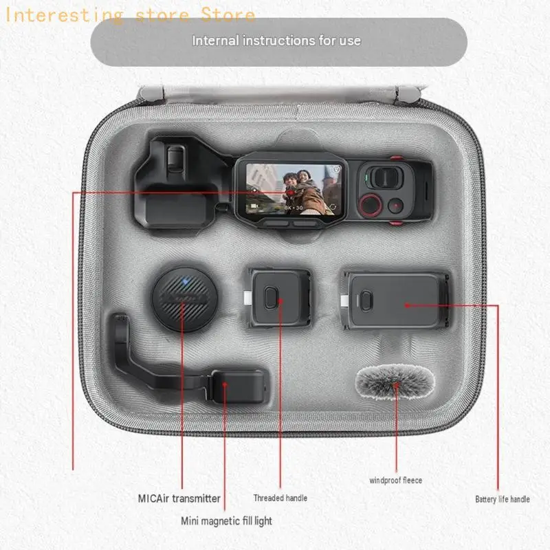 Gimbals Camera Storage Case for LunaPro, Structured EVA and PU Construction with Meshes Pocket for Accessories and 2 Carry