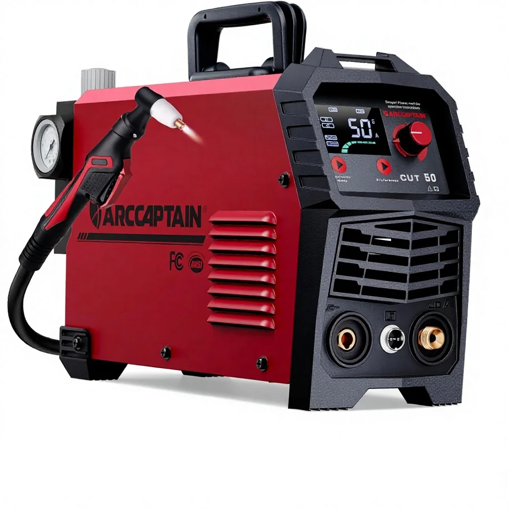 

ARCCAPTAIN Plasma Cutter [Large LED Display] CUT50 50A 110/220V Dual Voltage DC Inverter IGBT 1/2 Inch Clean Cut Post Flow 2T/4T