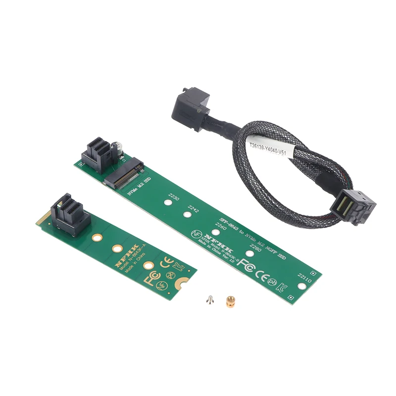 2280 2260 NVMe M.2 SSD à 2242 M.2 SSD Convertir la carte Extension Câble SFF-8643 à NVcloser M.2 NGFF SSD Adaptateur Riser Card