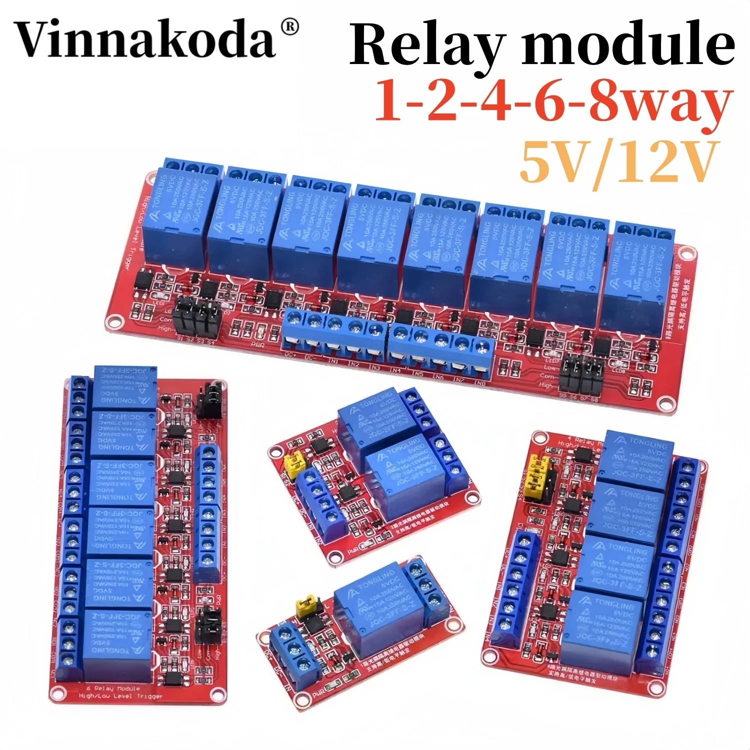 

Relay module 1 2 4 6 8 Channel 5V 12V Relay Module Board Shield with Optocoupler Support High and Low Level Trigger for Arduino