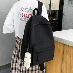 HOCODO – sac à dos Simple pour femme, sac d'école Canval pour adolescente, sac à bandoulière décontracté de couleur unie, sac à dos de voyage de qualité