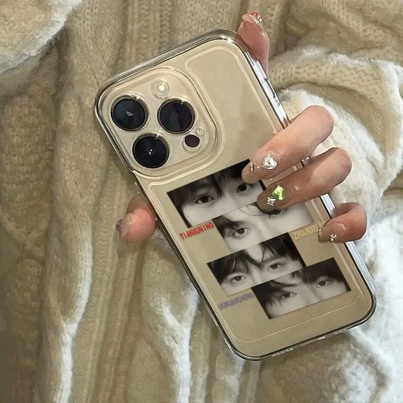 おしゃれなミニマリストアイズ iPhoneケース iPhone 17 16 15 14 13 12 11 Pro Max XR XS MAX 7 8 PLUS MINI INS対応 透明カバー