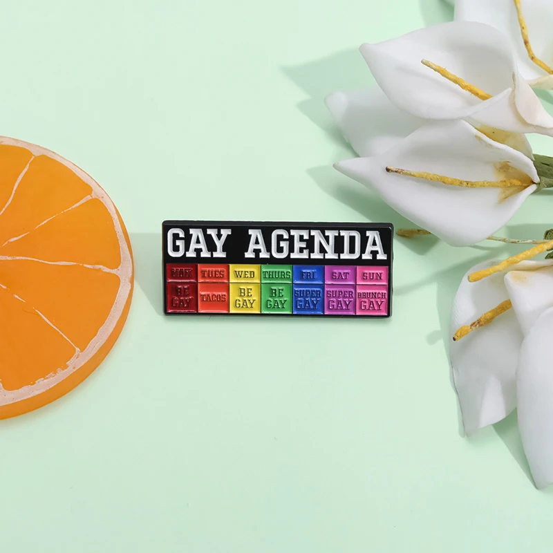 دبابيس مينا قوس قزح فخر من GAY AGENDY-Lgbt ، شارات طية صدر أنيقة مخصصة ، إكسسوارات ملابس حقائب ظهر ، هدايا مجوهرات ، بيع بالجملة
