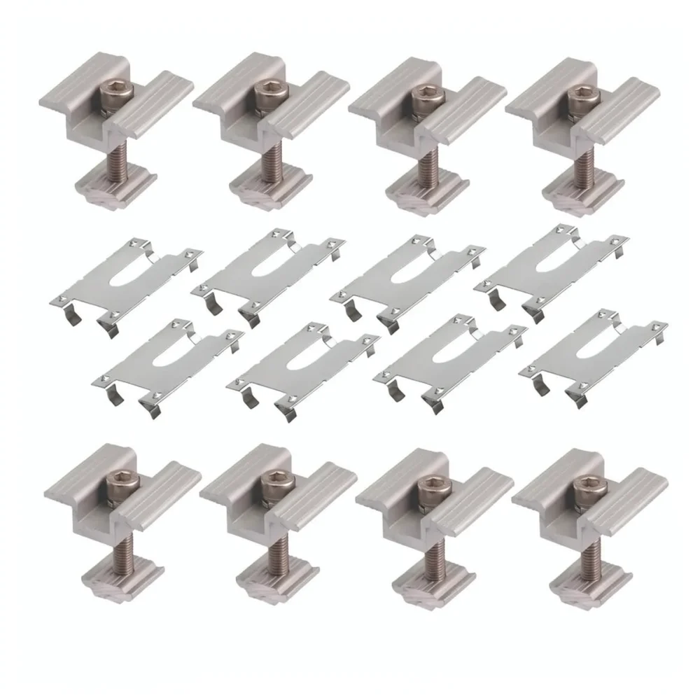 Solar Panel Mid Clamp Aluminum Fastener For Ground Roof Photovoltaic System Mounting Bracket Connector Hardware Component