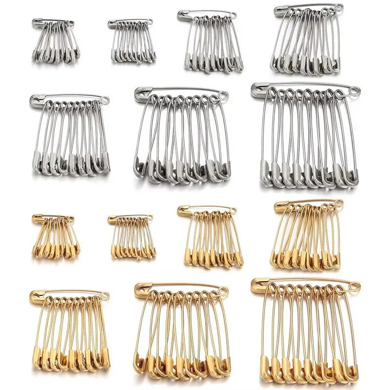 10-40Pcs Silver Safety Pins DIY Sewing Tools Accessory Stainless Steel Needles Large Safety Pin Small Brooch Apparel Accessories